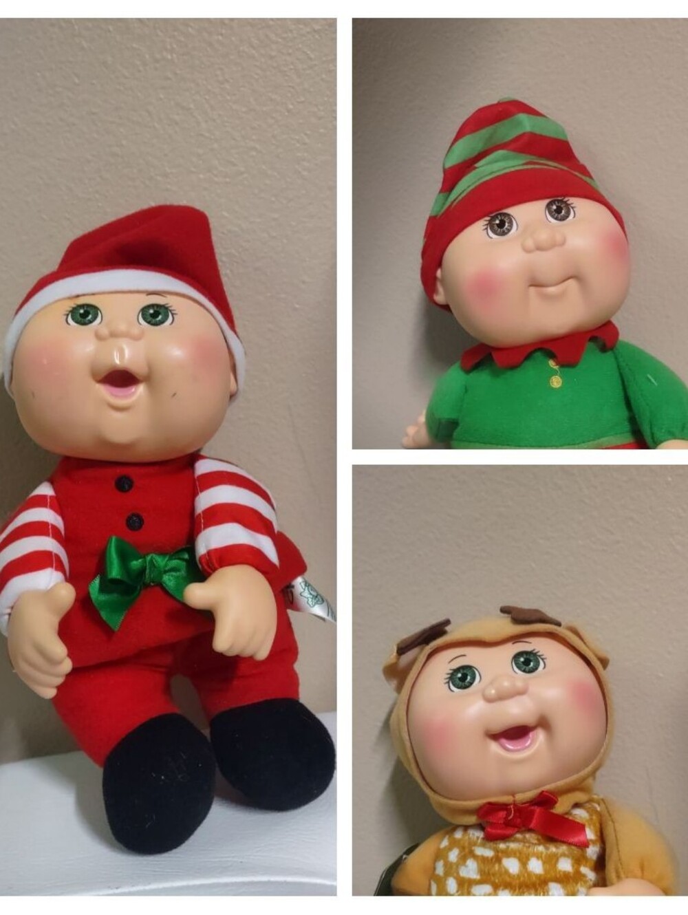 Tinsel Elf #8, Scarlett Santa Girl #109, Jingle Reindeer #113 CPK Cuties Holiday